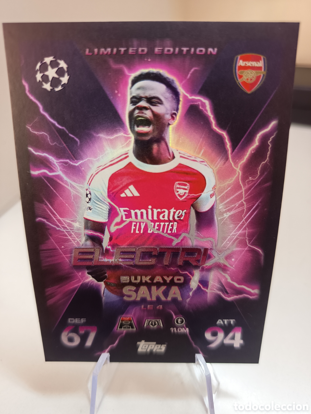Cromos de f&uacute;tbol: LIMITED EDITION LE 4 BUKAYO SAKA MATCH ATTAX EXTRA 2025 2026