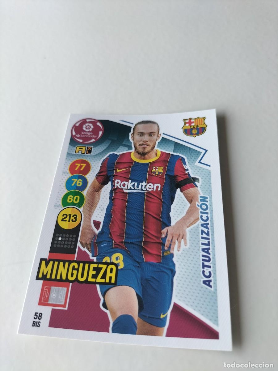 Cromos de f&uacute;tbol: 1 CROMO FICHA PANINI ADRENALYN TEMPORADA 20-21 2020-2021 F.C BARCELONA MINGUEZA 58 BIS ACTUALIZACION