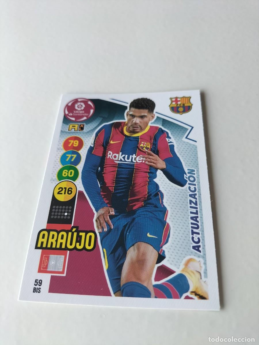 Cromos de f&uacute;tbol: 1 CROMO FICHA PANINI ADRENALYN TEMPORADA 20-21 2020-2021 F.C BARCELONA ARAUJO 59 BIS ACTUALIZACION
