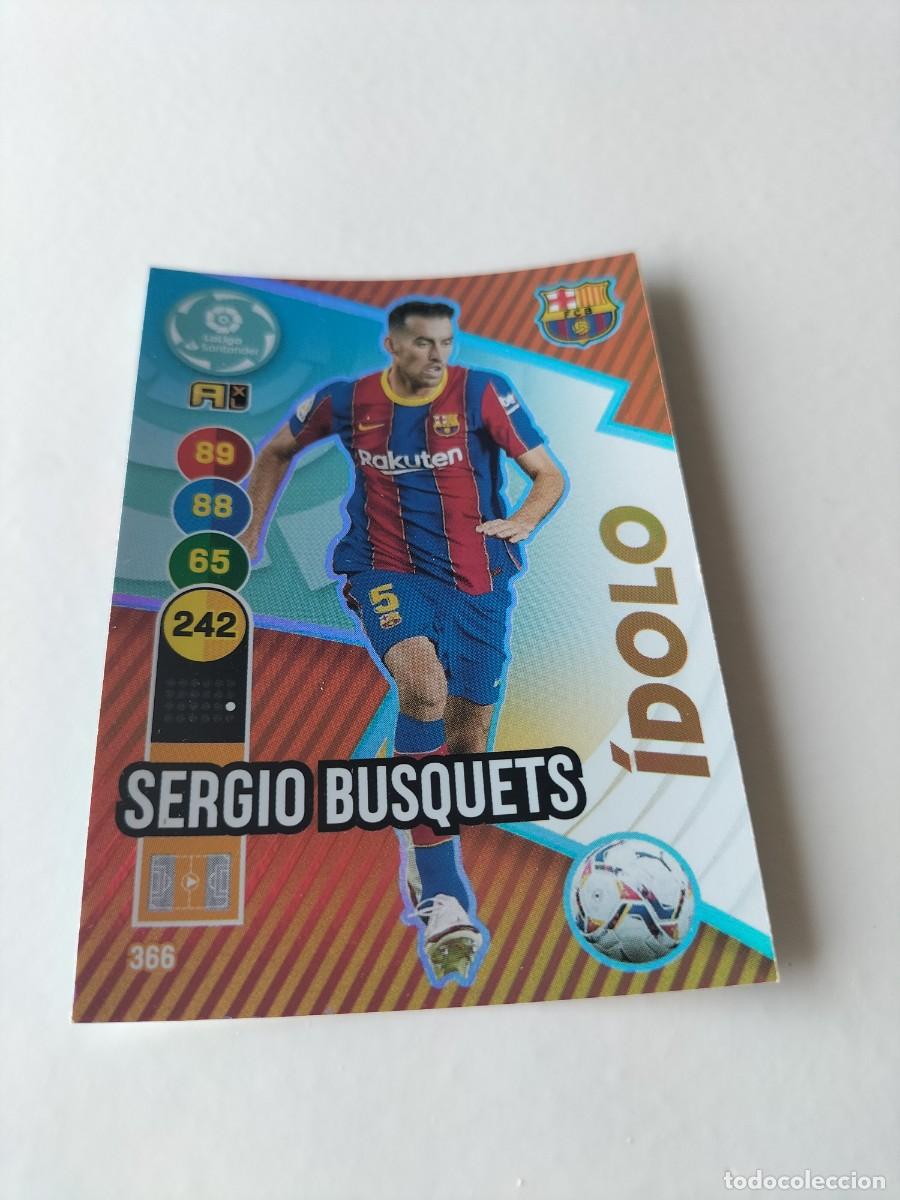 Cromos de f&uacute;tbol: 1 CROMO FICHA PANINI ADRENALYN TEMPORADA 20-21 2020-2021 F.C BARCELONA SERGIO BUSQUETS 366 IDOLO