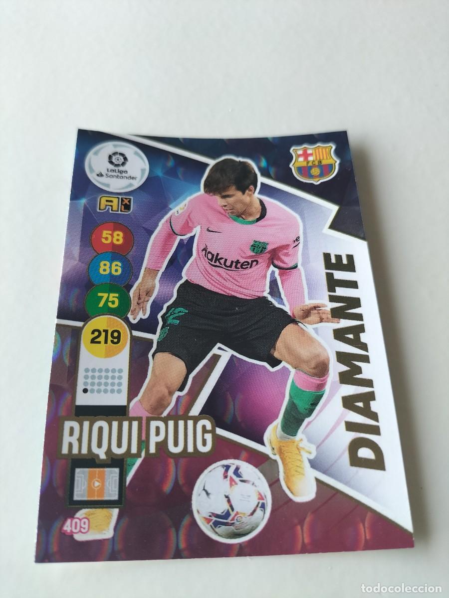 Cromos de f&uacute;tbol: 1 CROMO FICHA PANINI ADRENALYN TEMPORADA 20-21 2020-2021 F.C BARCELONA RIQUI PUIG 409 DIAMANTE
