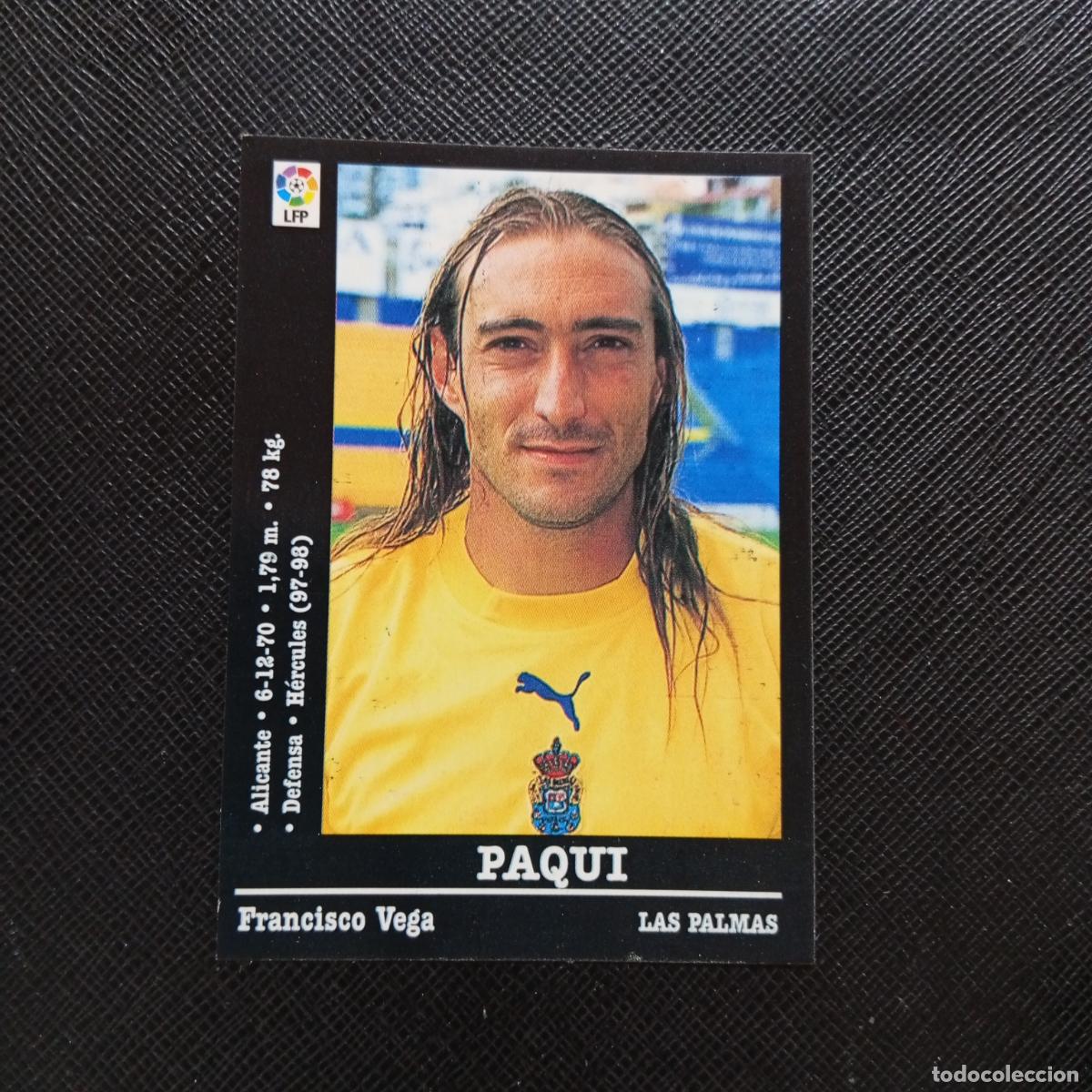 Cromos de f&uacute;tbol: 296 PAQUI LAS PALMAS PANINI 00 01 CROMO FUTBOL LIGA 2000 2001 - SIN PEGAR - A71 PG34