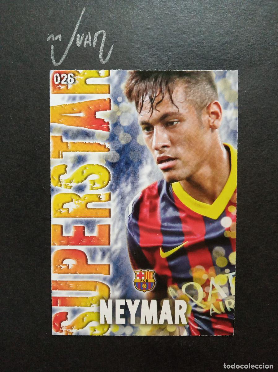 Cromos de f&uacute;tbol: N&ordm; 26 SUPERSTAR NEYMAR FC BARCELONA BRASIL ⚽ MUNDICROMO &reg; QUIZ GAME LIGA FUTBOL 2013 2014 13 14