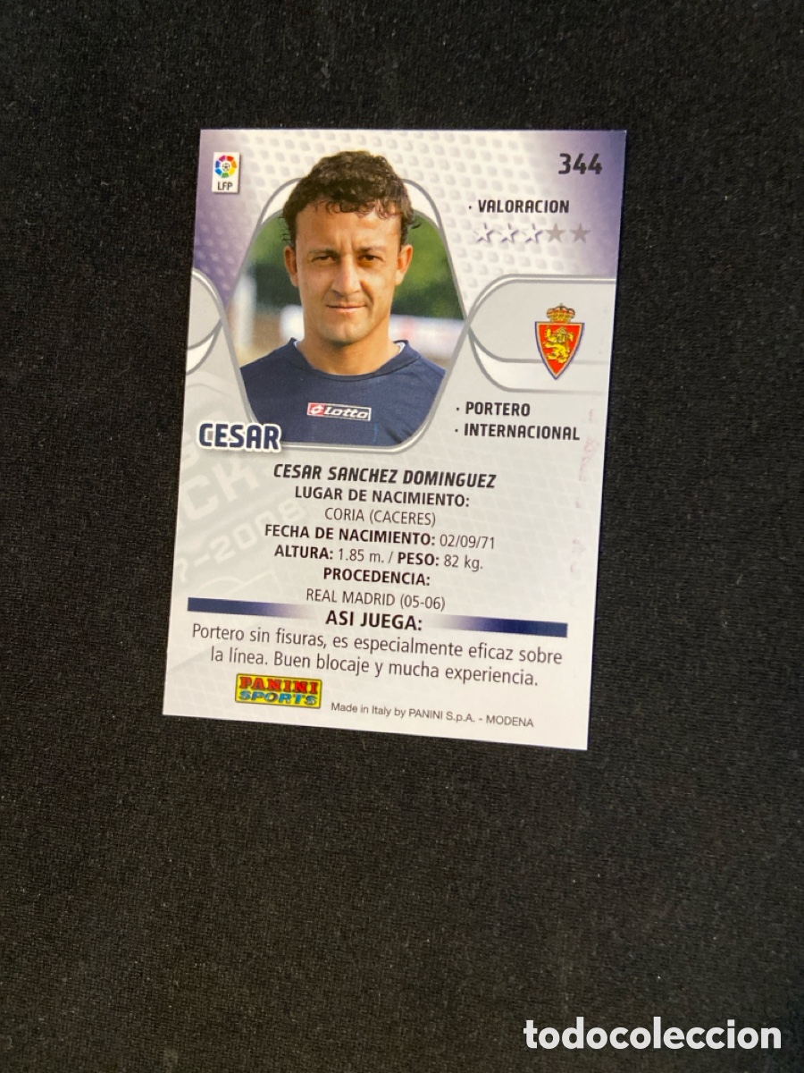 Cromos de f&uacute;tbol: CESAR 344 (ZARAGOZA) PANINI MEGACRACKS 2007-2008 07 08 CROMO CARTA M-3 - Foto 2