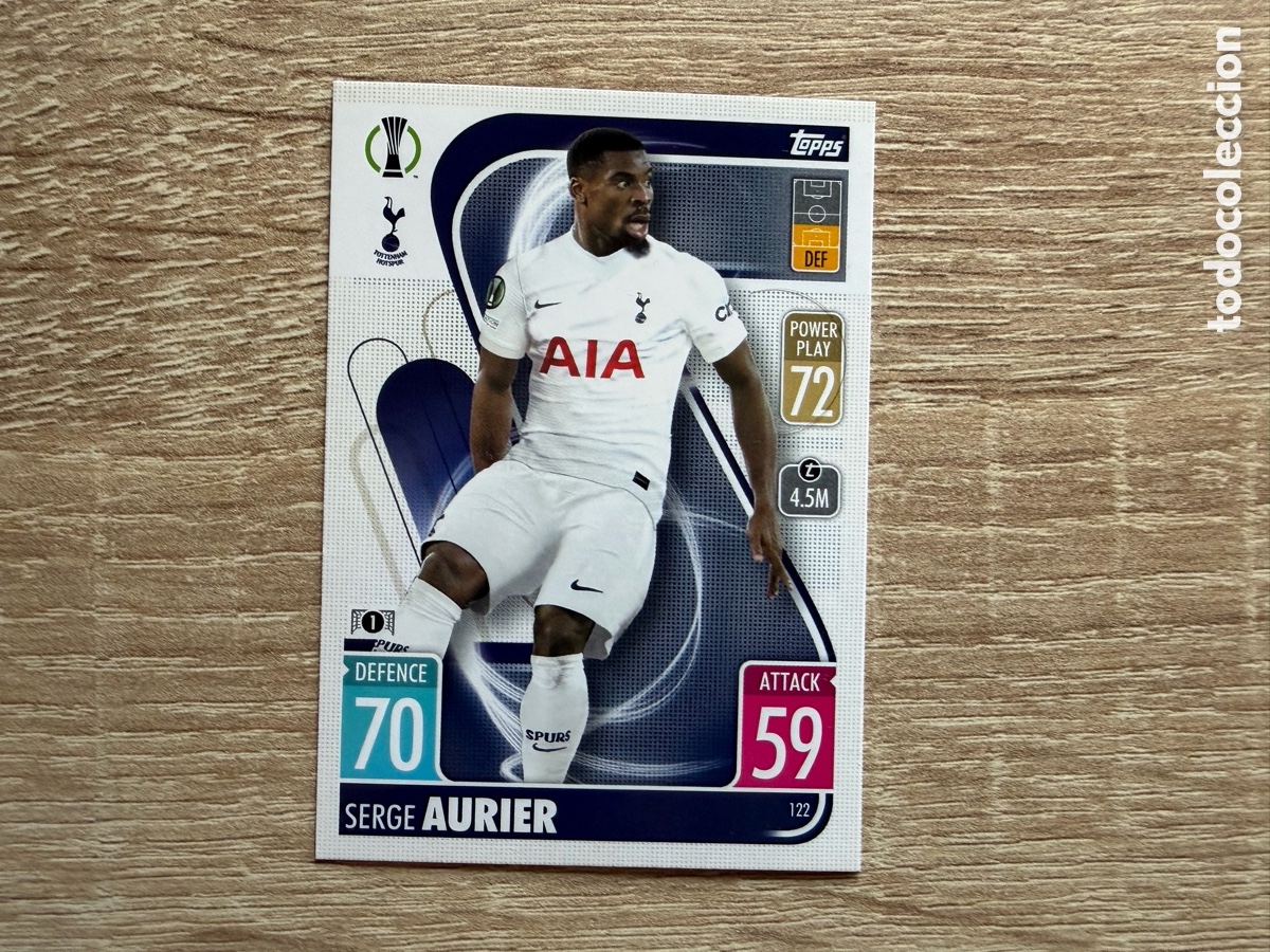 Cromos de f&uacute;tbol: 122 AURIER TOPPS MATCH ATTAX 2021 2022 21 22 TOTTENHAM HOTSPUR