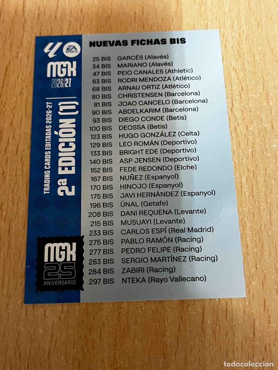 Cromos de f&uacute;tbol: MEGACRACKS MGK 2026 2027 26 27 PANINI N&ordm; CHECLIST 2&ordf; EDICION (1)