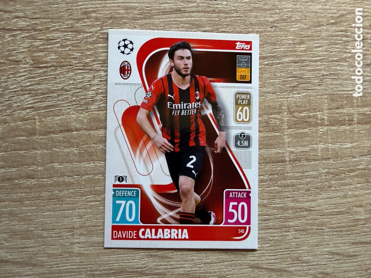 Cromos de f&uacute;tbol: 348 CALABRIA TOPPS MATCH ATTAX 2021 2022 21 22 AC MILAN