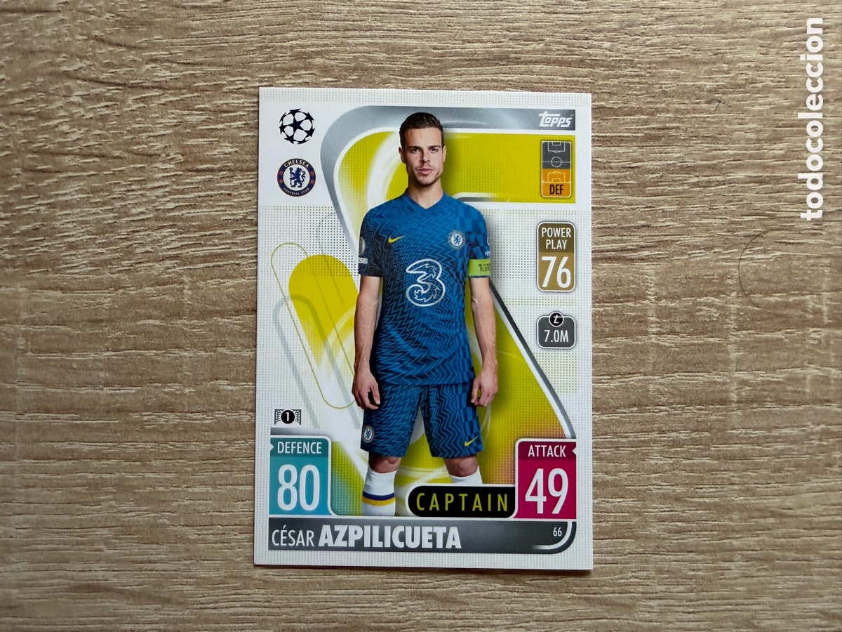 Cromos de f&uacute;tbol: 66 AZPILICUETA CAPTAIN TOPPS MATCH ATTAX 2021 2022 21 22 CHELSEA