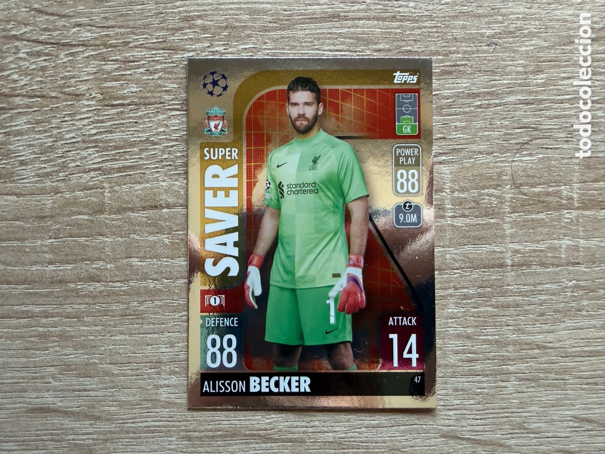 Cromos de f&uacute;tbol: 47 ALISSON BECKER SUPER SAVER TOPPS MATCH ATTAX 2021 2022 21 22 LIVERPOOL