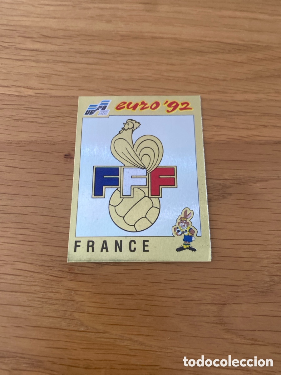Football Stickers: Cromo panini Euro 92 Suecia n&uacute;mero 42 escudo Francia - Eurocup Sweden 1992 stickers &aacute;lbum