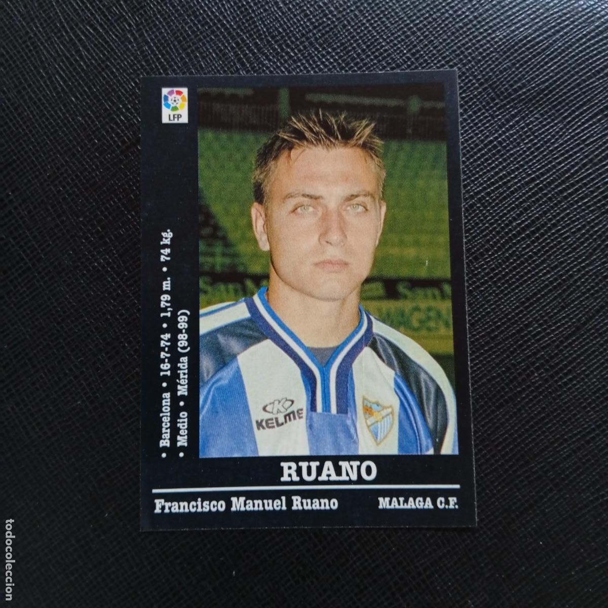 Cromos de f&uacute;tbol: 199 RUANO MALAGA PANINI 00 01 CROMO FUTBOL LIGA 2000 2001 - SIN PEGAR - A71 PG50