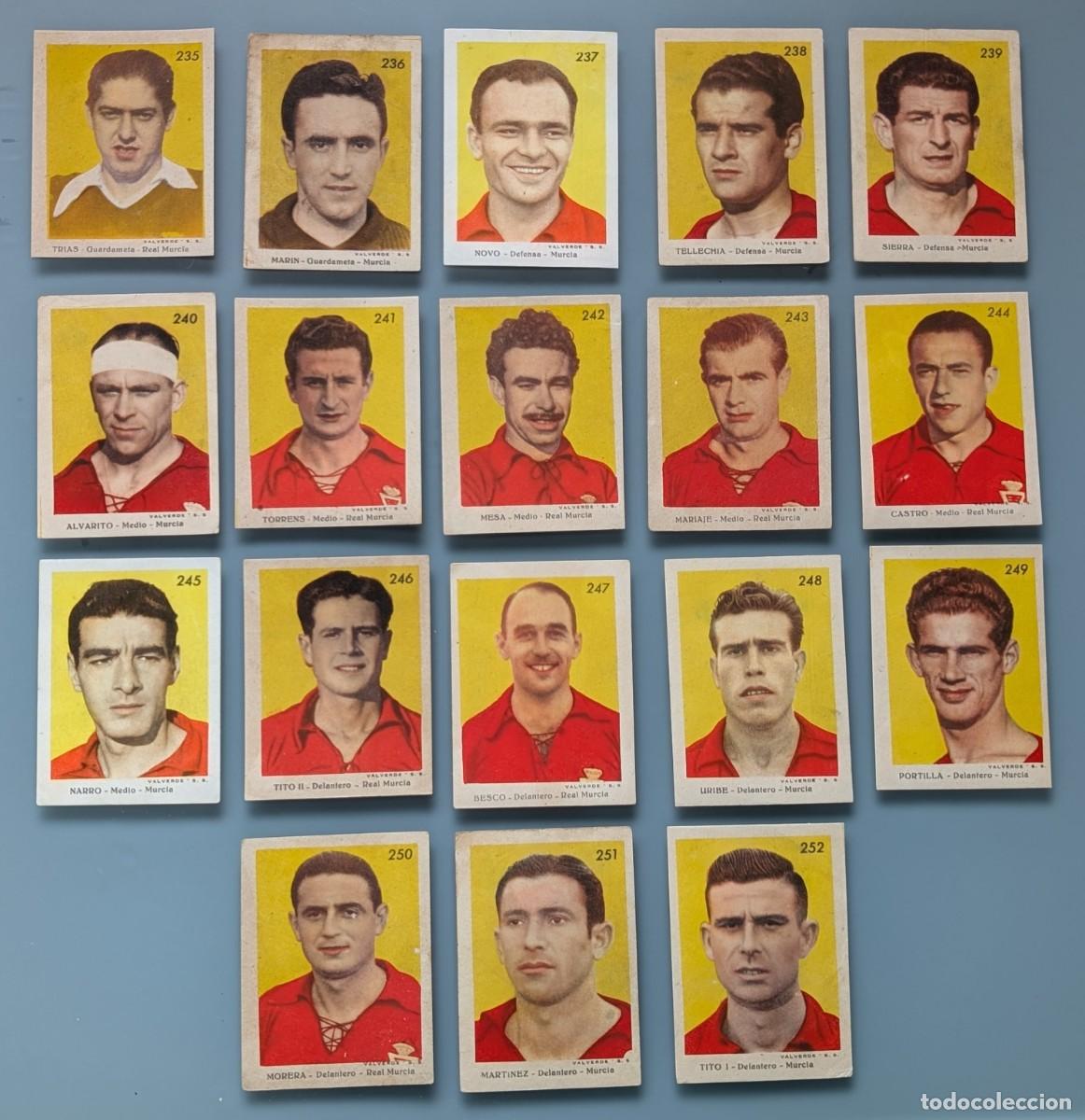 Cromos de f&uacute;tbol: RARO LOTE 18 CROMOS COMPLETO REAL MURCIA RARE COMPLETE SET CARDS 1944 1945 FOOTBALL FUTBOL CARTAGENA