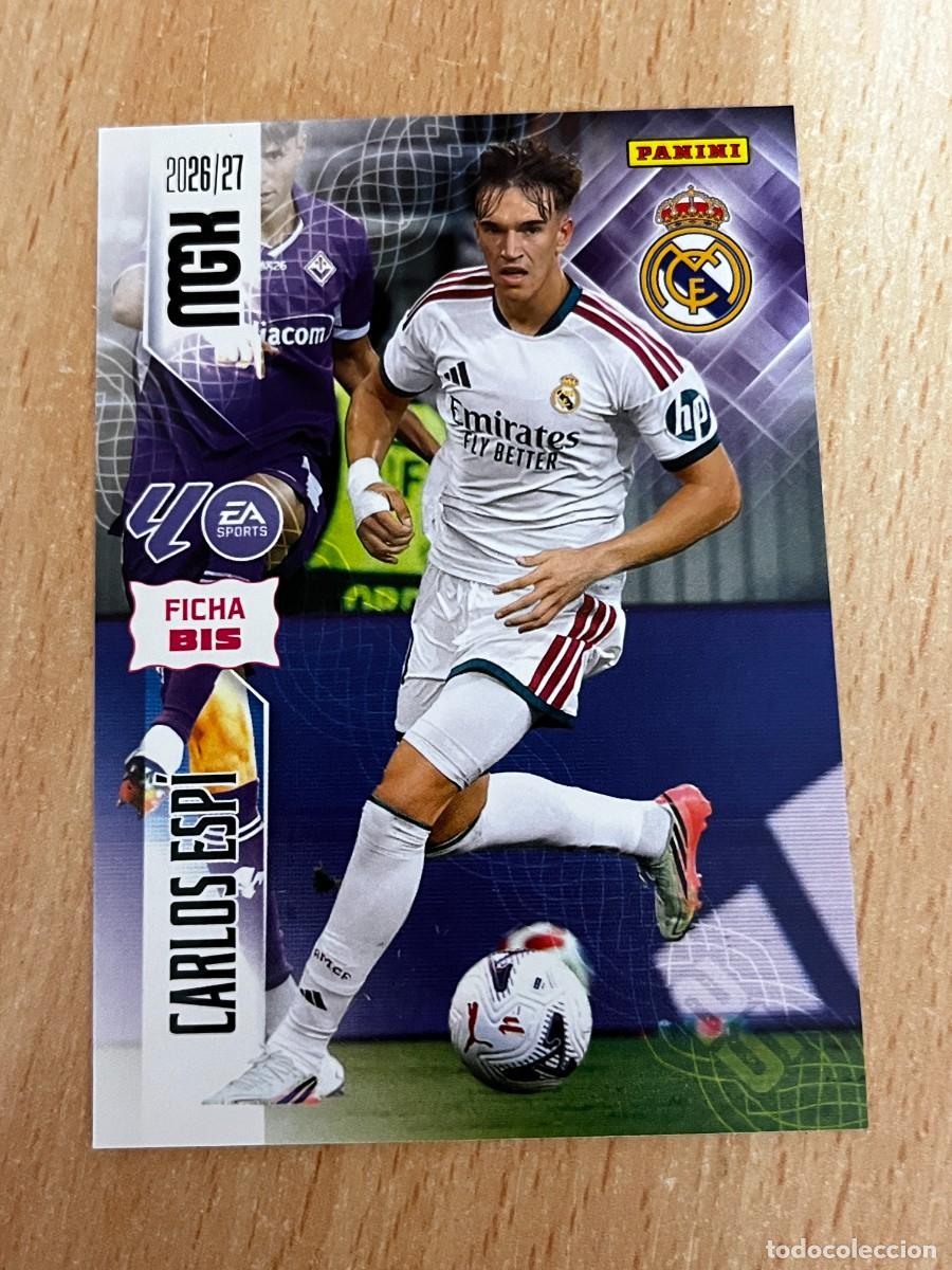 Cromos de f&uacute;tbol: MEGACRACKS MGK 2026 2027 26 27 PANINI N&ordm; 233BIS 233 BIS CARLOS ESPI REAL MADRID COLOCA