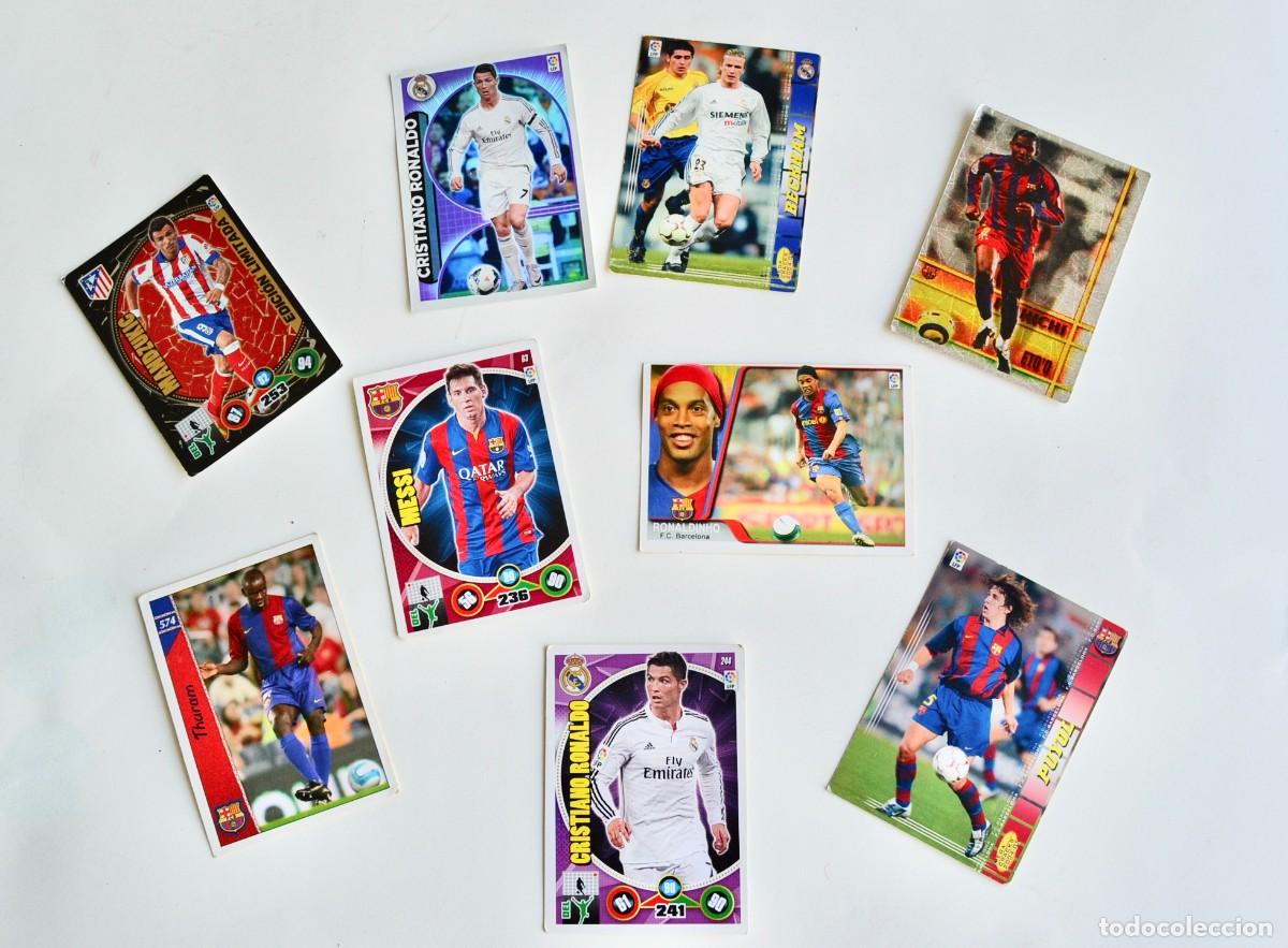Cromos de f&uacute;tbol: Lote de 9 cromos Panini Adrenalyn XL. Grandes leyendas y estrellas como Messi &oacute; Cristiano Ronaldo