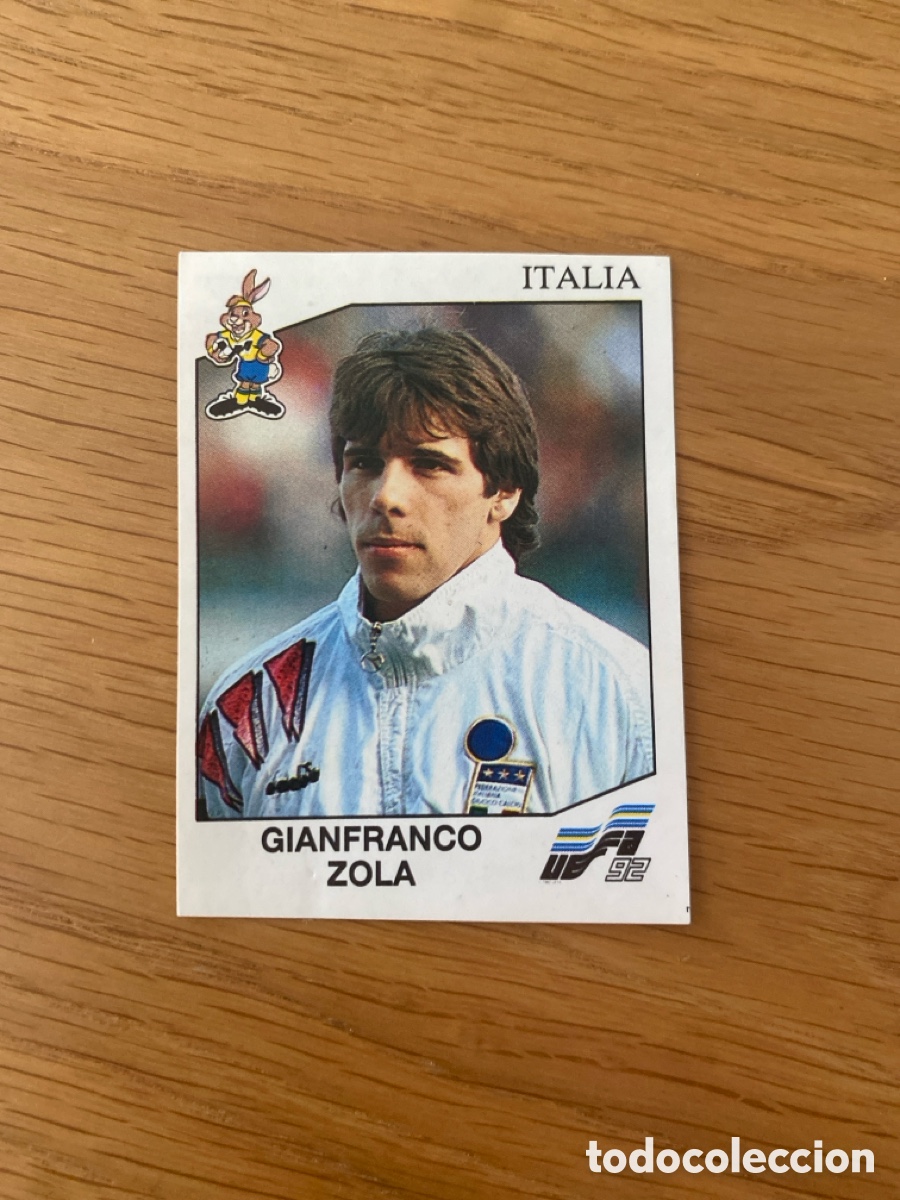Cromos de f&uacute;tbol: Cromo panini Euro 92 Suecia n&uacute;mero 250 Zola - Eurocup Sweden 1992 stickers &aacute;lbum