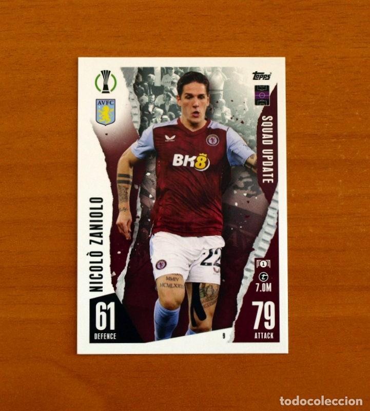 Fu&szlig;ball-Sticker: Aston Villa -N&ordm; 9 Nicolo Zaniolo -Squad Update-Topps Match Attax Trading Card Game 2023-2024-23-24