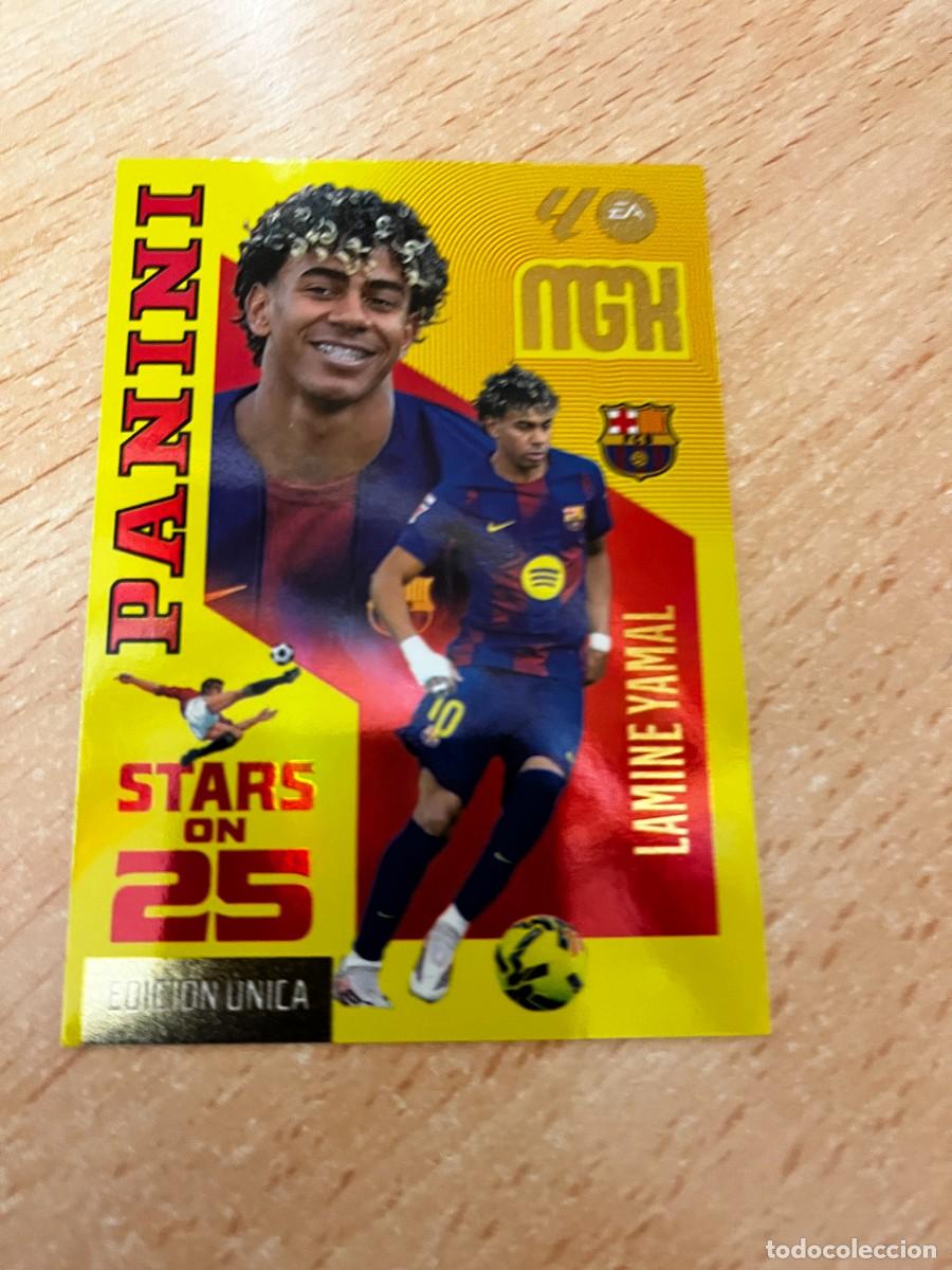 Cromos de f&uacute;tbol: MEGACRACKS MGK 2026 2027 26 27 PANINI N&ordm; 449 LAMINE YAMAL BARCELONA STARS ON 25 EDICION UNICA
