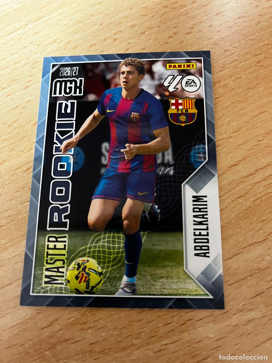 Cromos de f&uacute;tbol: MEGACRACKS MGK 2026 2027 26 27 PANINI N&ordm; 406 ABDELKARIM BARCELONA MASTER ROOKIE