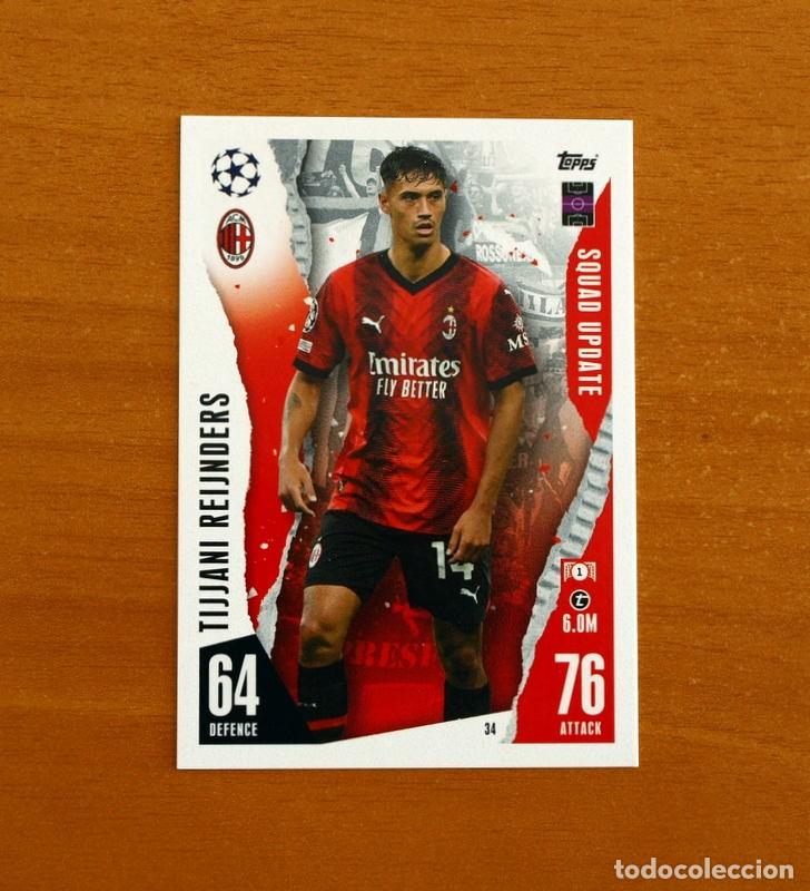 Cromos de f&uacute;tbol: AC Milan -N&ordm; 34 Tijjani Reijnders -Squad Update-Topps Match Attax Trading Card Game 2023-2024-23-24