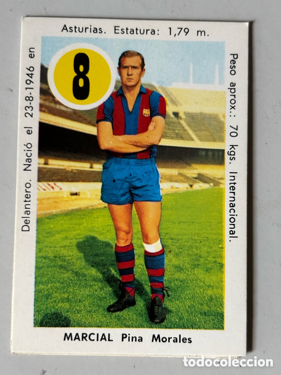 Cromos de f&uacute;tbol: Cromo Marcial Barcelona. &Aacute;lbum ases y estrellas 1969