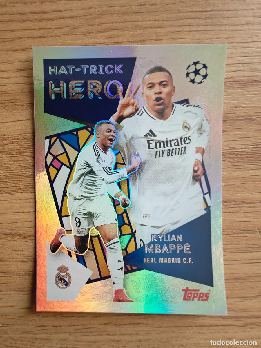 Cromos de f&uacute;tbol: Mbappe 41 Topps UEFA Champions League Sticker 25 26 Hat Trick Hero Legend Real Madrid 2025 2026