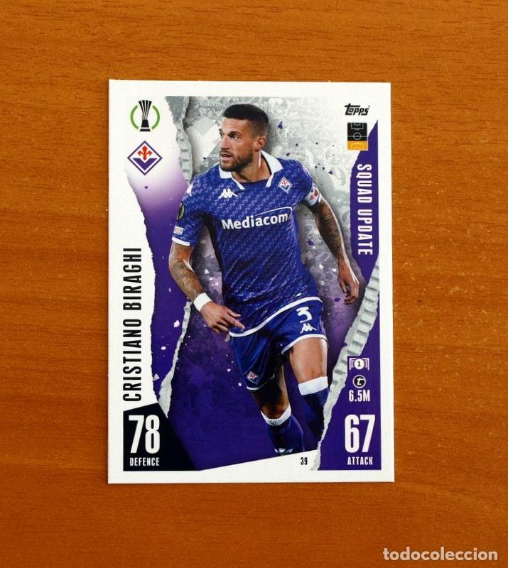 Cromos de f&uacute;tbol: Fiorentina -N&ordm; 39 Cristiano Biraghi-Squad Update-Topps Match Attax Trading Card Game 2023-2024-23-24