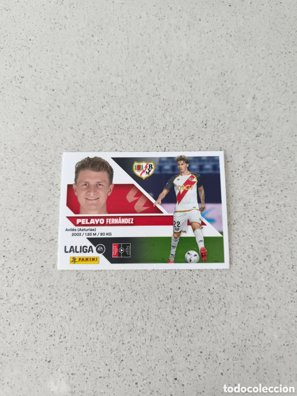 Cromos de f&uacute;tbol: CROMO N&Uacute;MERO 10 BIS COLOCA PELAYO RAYO VALLECANO. LIGA ESTE 26/27. PANINI. TERCERA EDICI&Oacute;N.