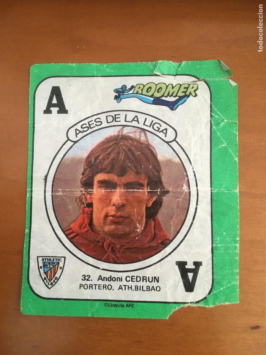 Cromos de f&uacute;tbol: cedrun athletic bilbao cromo n&ordm; 32 ases de la liga chicle boomer nunca pegado