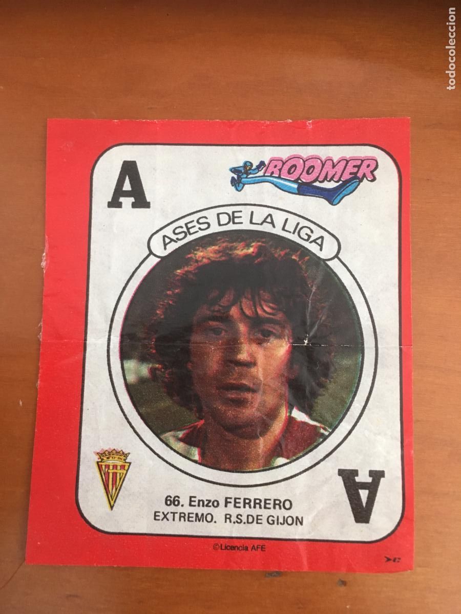 Fu&szlig;ball-Sticker: ferrero sporting gijon cromo n&ordm; 66 ases de la liga chicle boomer nunca pegado