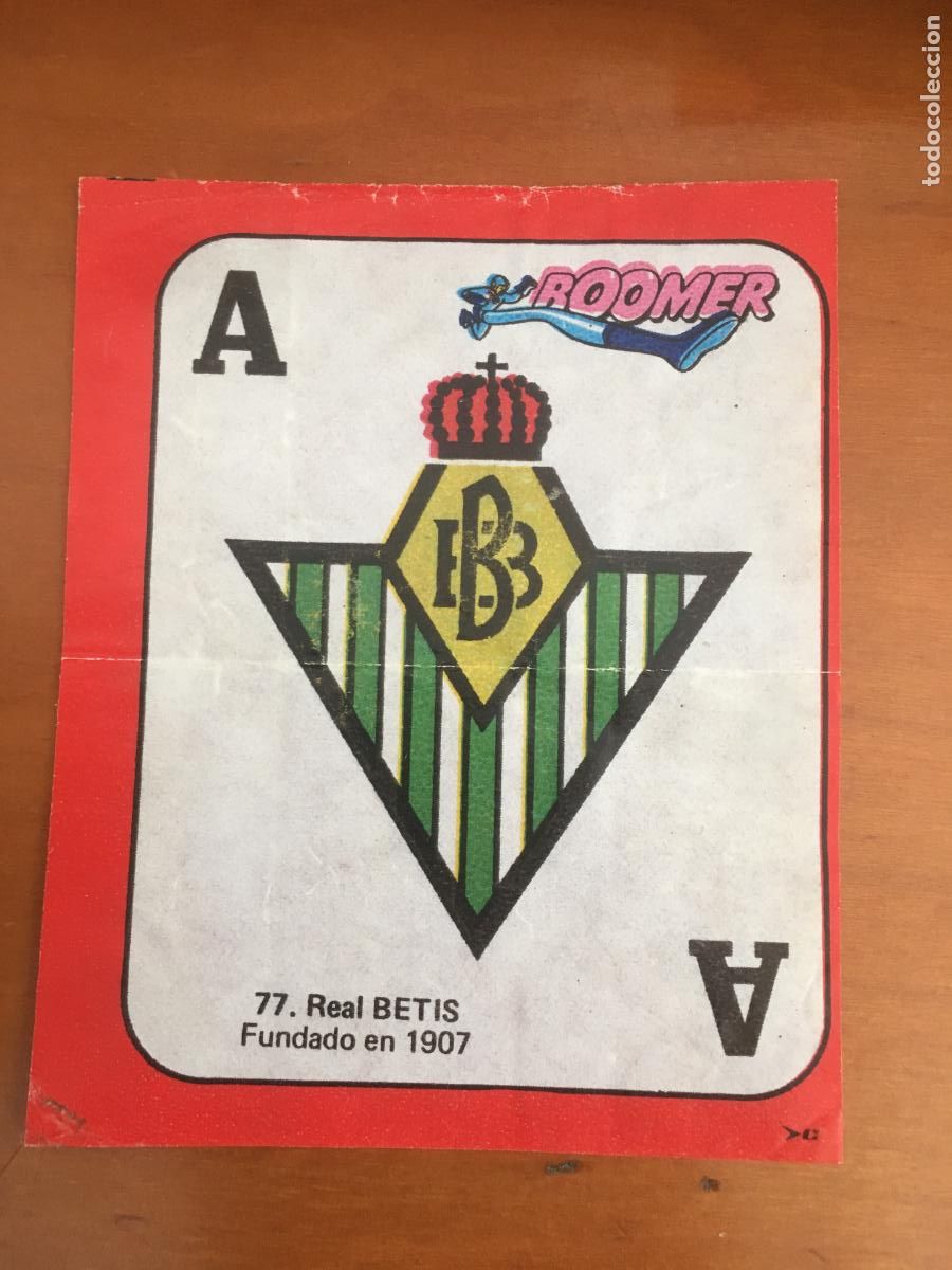 Figurine di Calcio: escudo betis cromo n&ordm; 77 ases de la liga chicle boomer nunca pegado