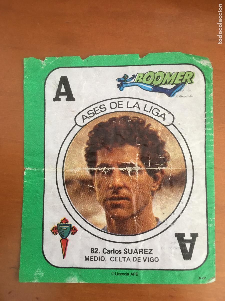Figurine di Calcio: suarez celta cromo n&ordm; 82 ases de la liga chicle boomer nunca pegado