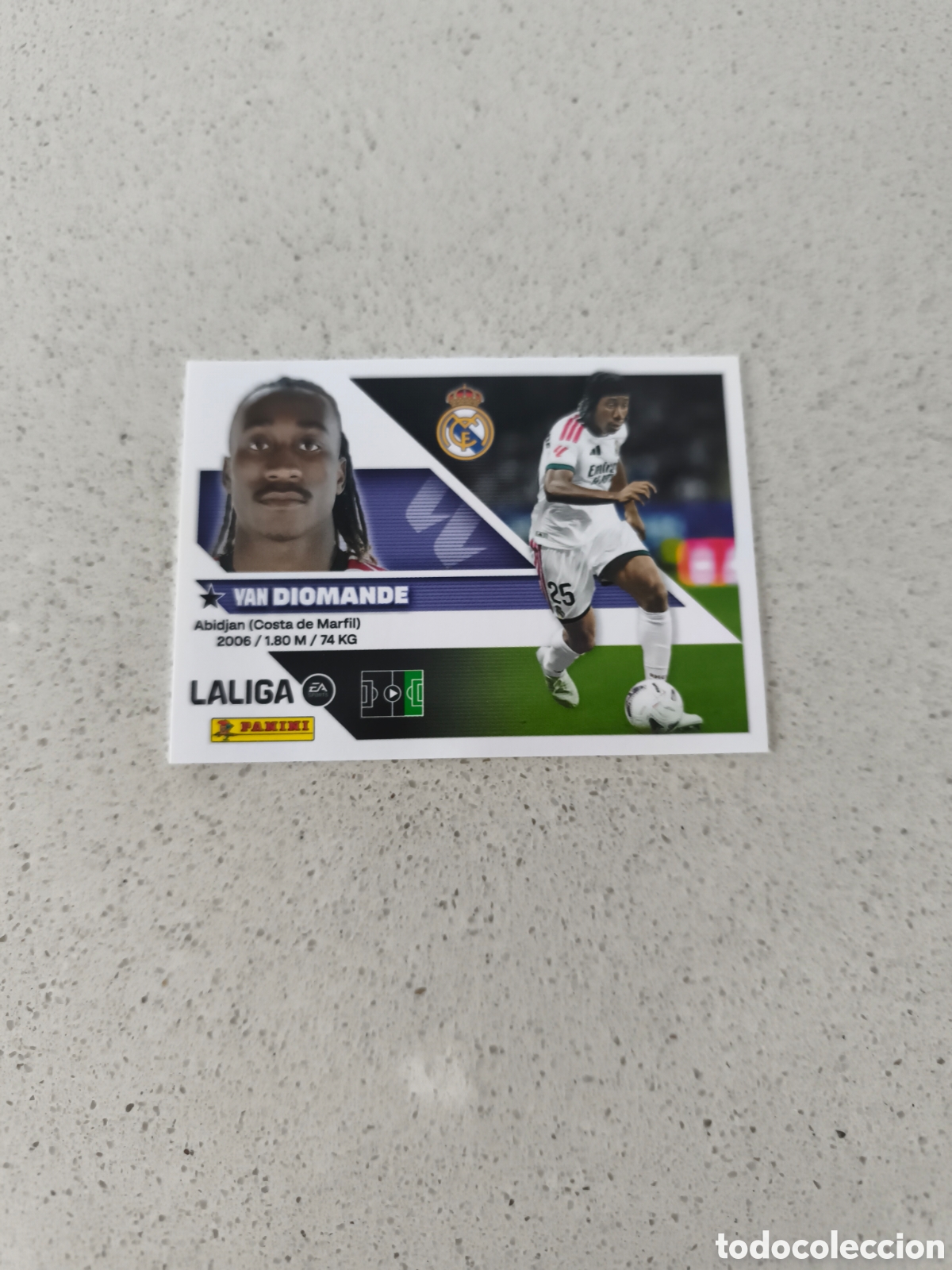 Cromos de f&uacute;tbol: CROMO N&Uacute;MERO 39 &Uacute;LTIMO FICHAJE DIOMANDE REAL MADRID. LIGA ESTE 26/27. PANINI. TERCERA EDICI&Oacute;N.