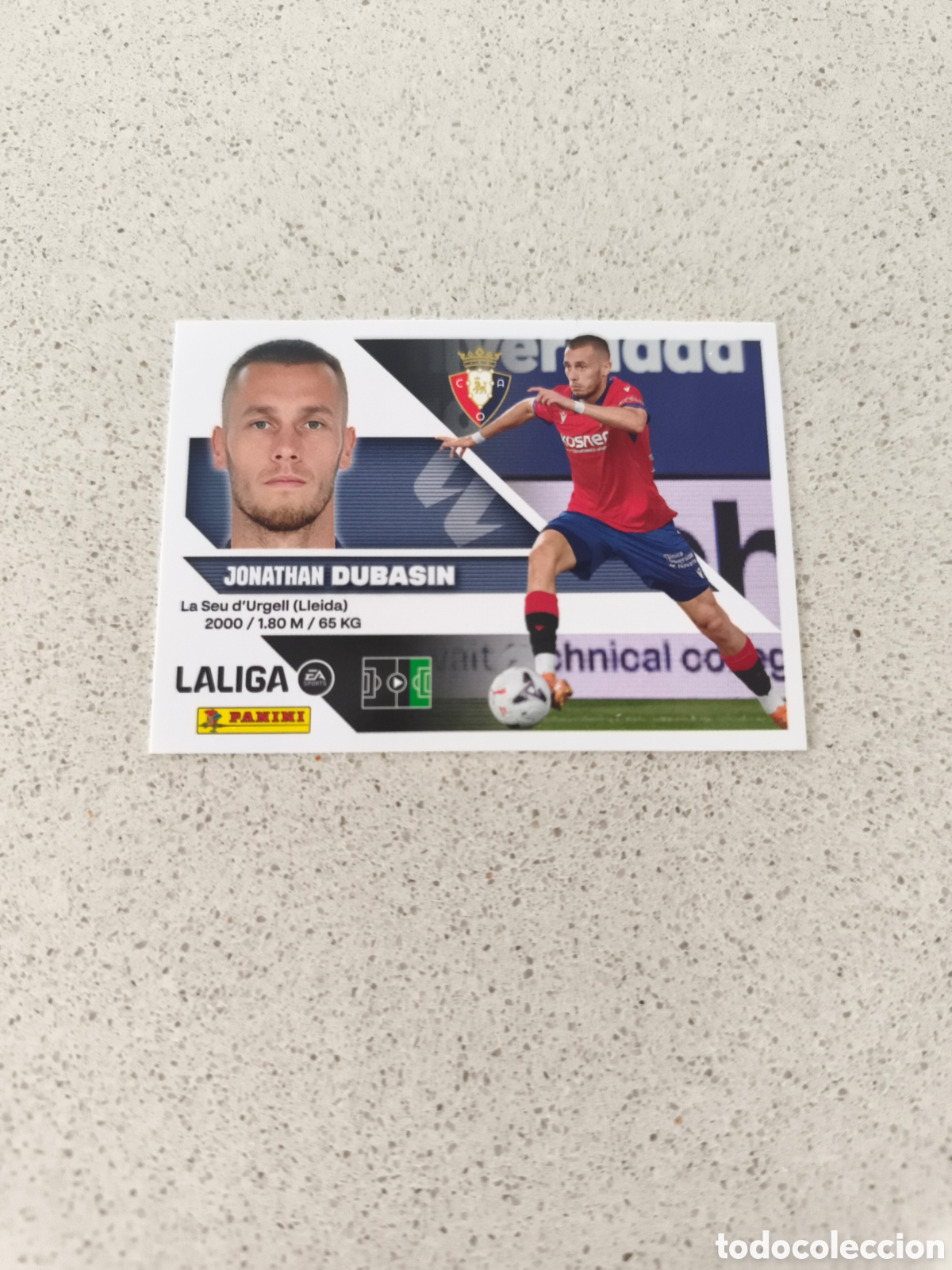 Cromos de f&uacute;tbol: CROMO N&Uacute;MERO 16 BIS COLOCA DUBASIN OSASUNA. LIGA ESTE 26/27. PANINI. TERCERA EDICI&Oacute;N.