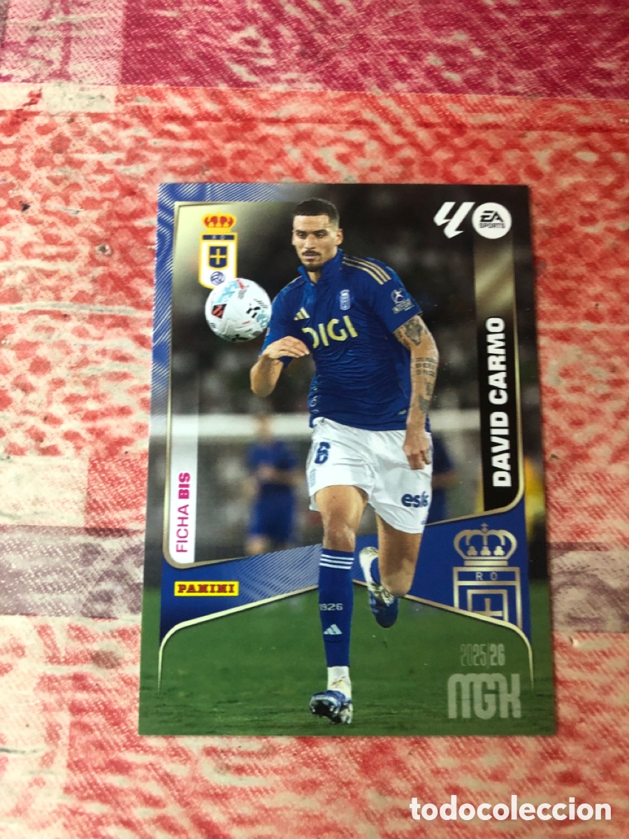 Cromos de f&uacute;tbol: David Carmo n&uacute;mero 276 Bis Del Oviedo megacracks 25-26 2025-2026