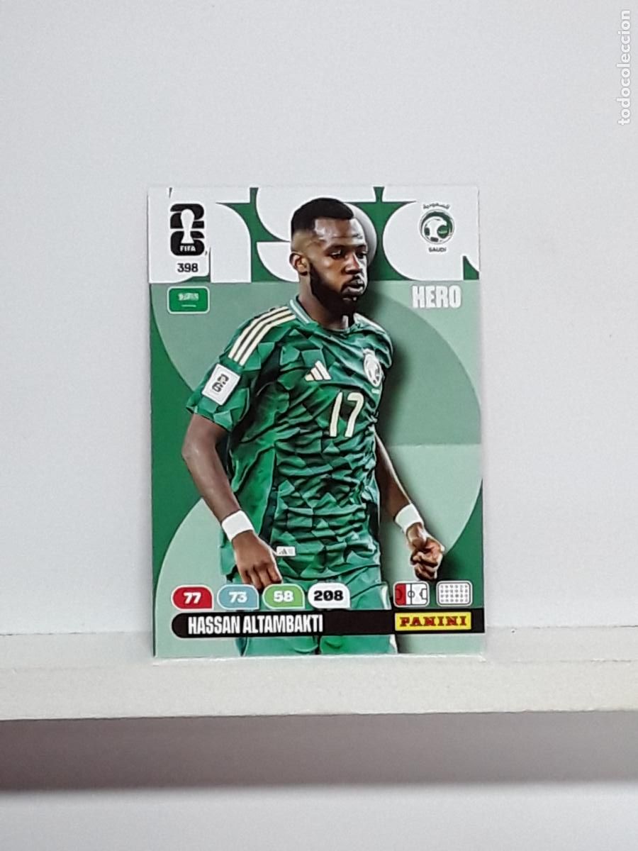 Cromos de f&uacute;tbol: ADRENALYN MUNDIAL 2026 WORLD CUP 26 ALBUM PANINI N 398 ARABIA SAUDI HASSAN ALTAMBAKTI