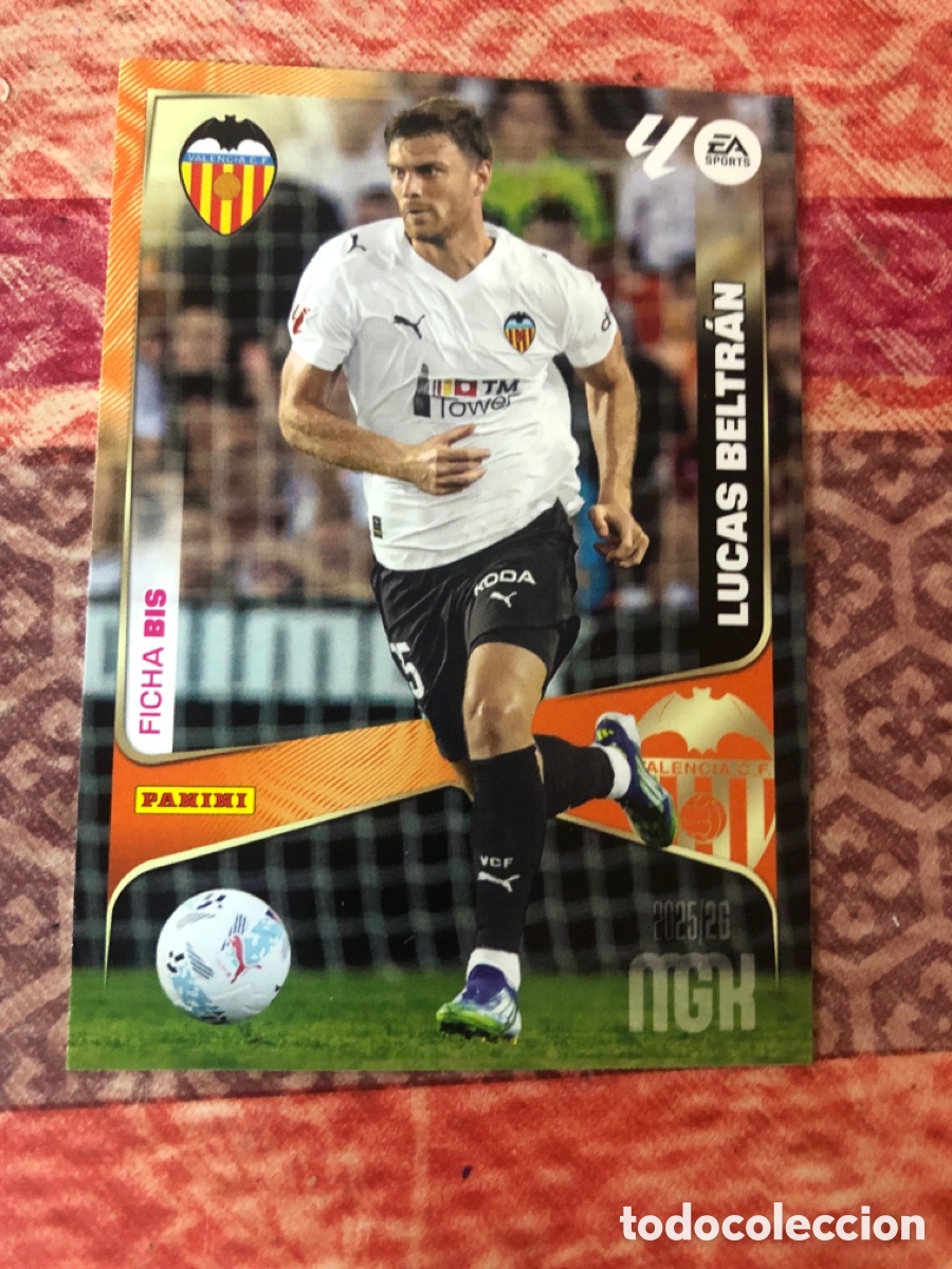 Cromos de f&uacute;tbol: Lucas Beltr&aacute;n n&uacute;mero 340 Bis Del Valencia megacracks 25-26 2025-2026