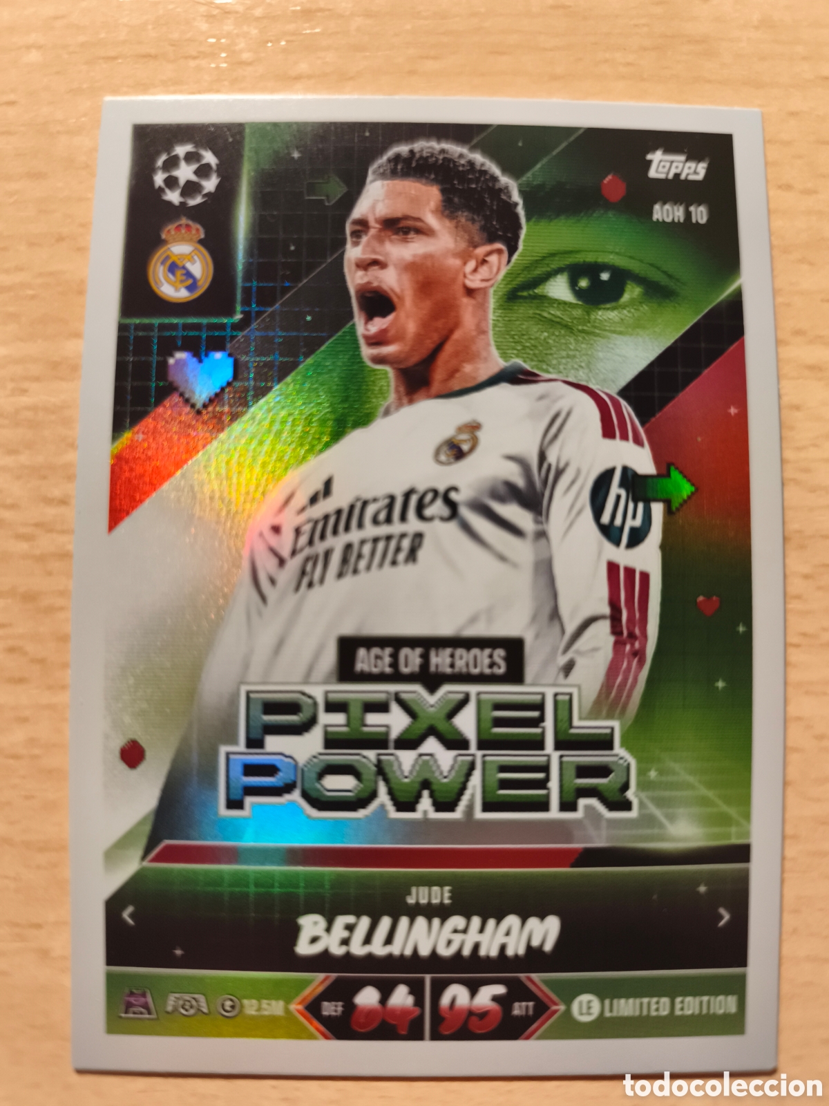 Cromos de f&uacute;tbol: AOH 10 JUDE BELLINGHAM PIXEL POWER REAL MADRID MATCH ATTAX 2026 2027 TOPPS 26 27