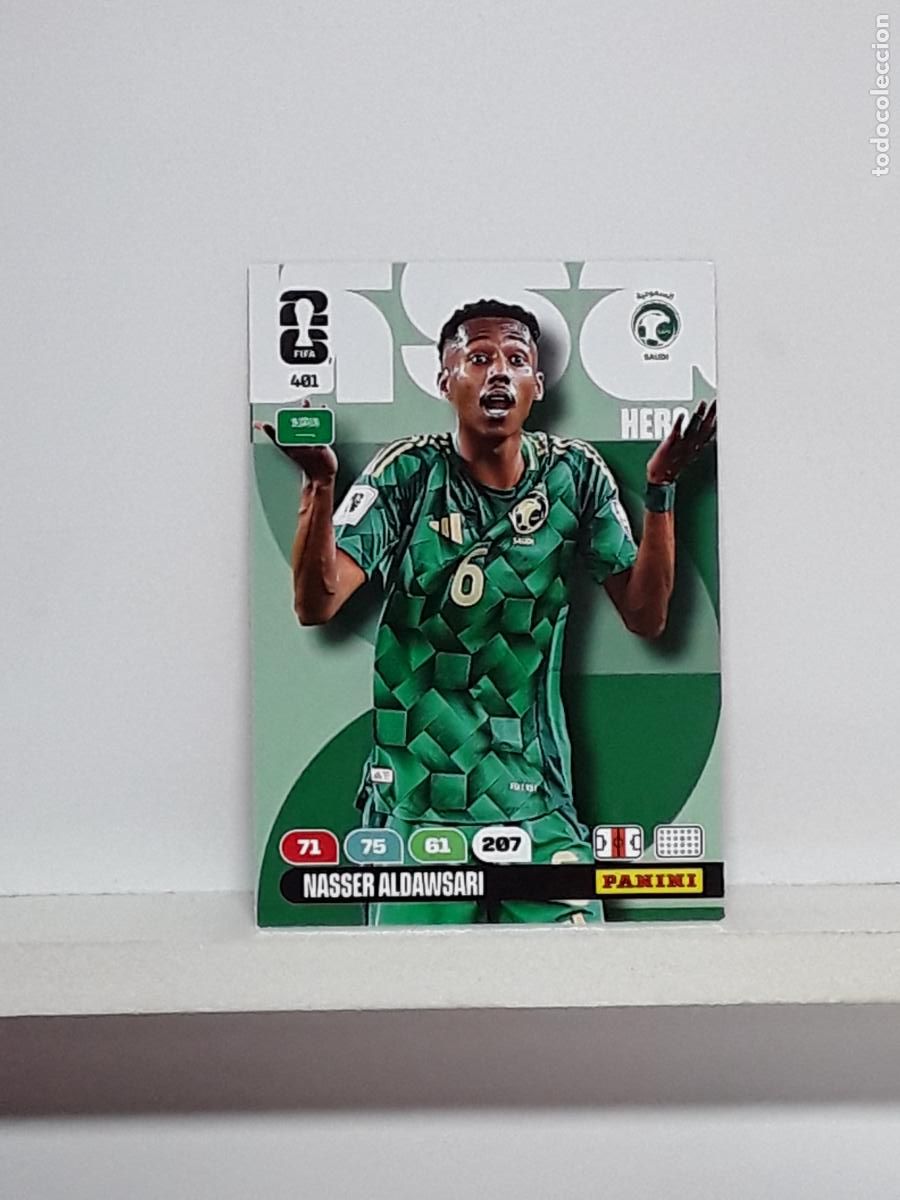 Cromos de f&uacute;tbol: ADRENALYN MUNDIAL 2026 WORLD CUP 26 ALBUM PANINI N 401 ARABIA SAUDI NASSER ALDAWSARI