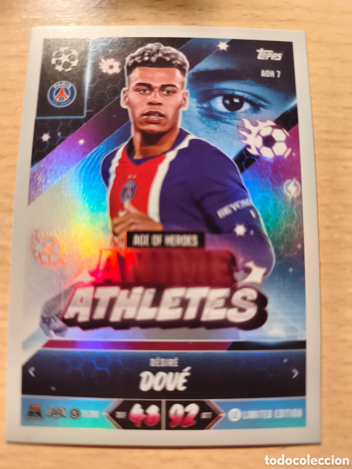 Cromos de f&uacute;tbol: AOH 7 DESIRE DOUE PARIS SAINT GERMAIN PSG ANIME ATHLETES MATCH ATTAX 2026 2027 TOPPS 26 27