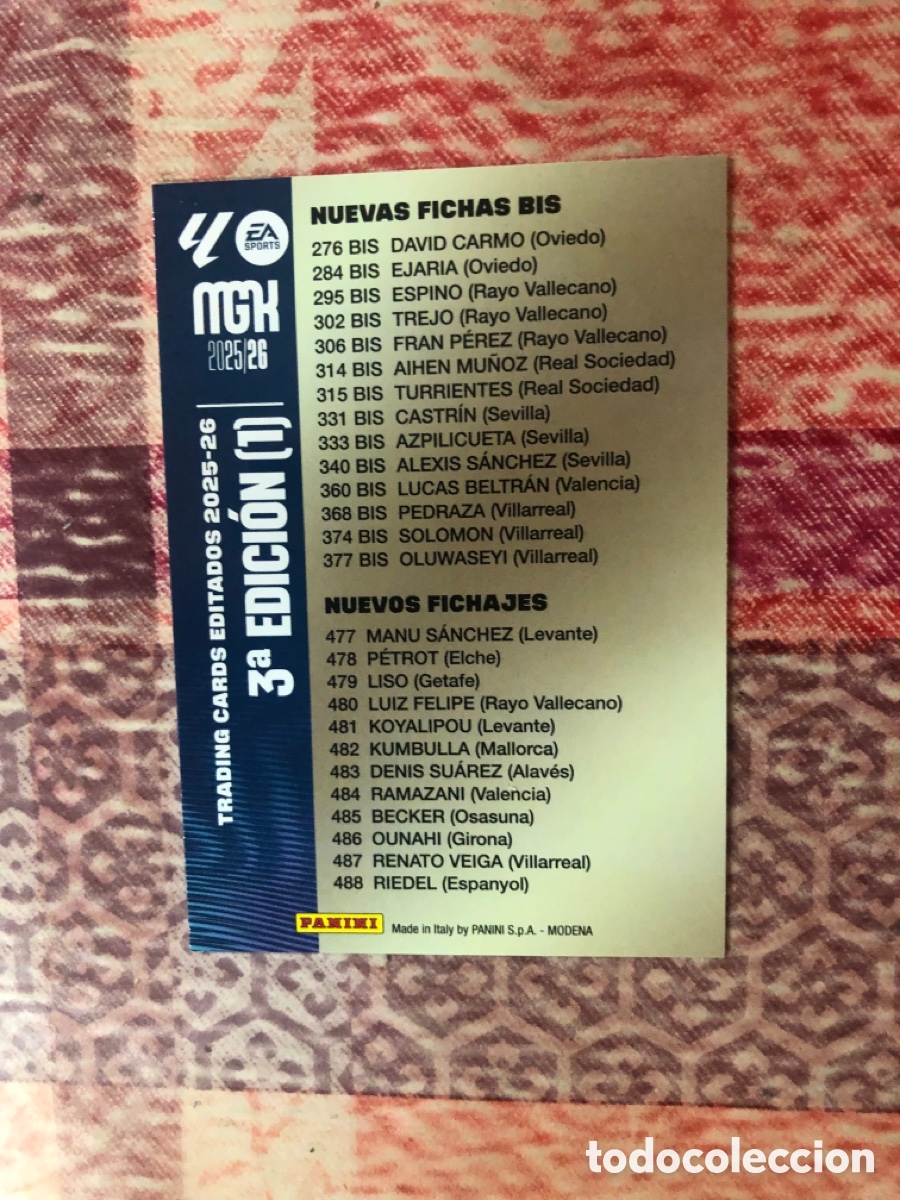 Cromos de f&uacute;tbol: &Iacute;ndice trading cards Tercera edici&oacute;n parte 1 Megacracks 25-26 2025-2026