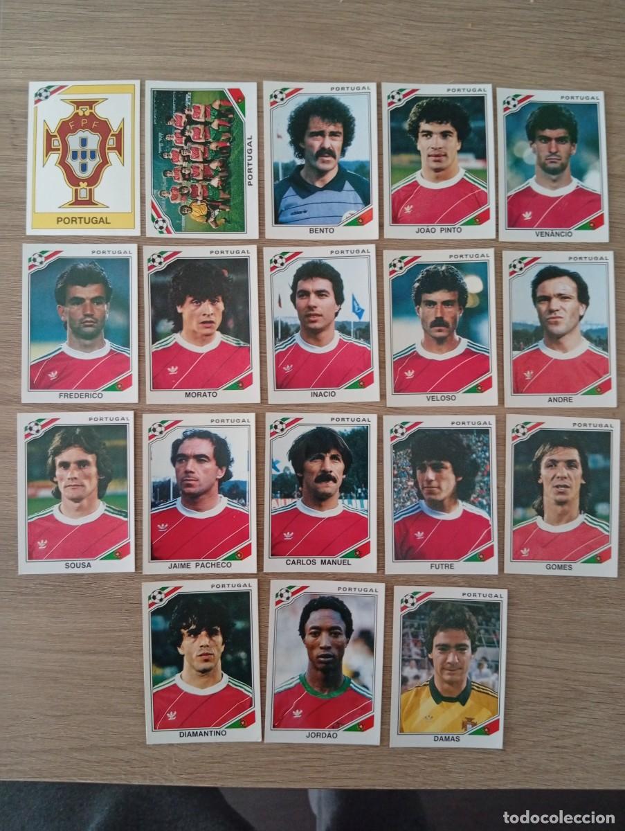Cromos de f&uacute;tbol: PORTUGAL COMPLETO MUNDIAL M&Eacute;XICO 1986 86 MUNDIAL PANINI NUNCA PEGADO SIN PEGAR