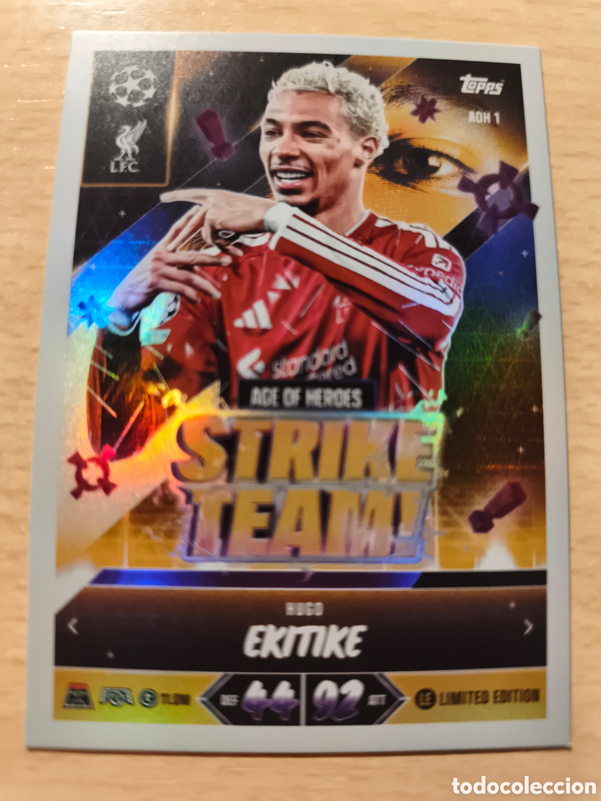 Cromos de f&uacute;tbol: AOH 1 HUGO EKITIKE LIVERPOOL STRIKE TEAM MATCH ATTAX 2026 2027 TOPPS 26 27