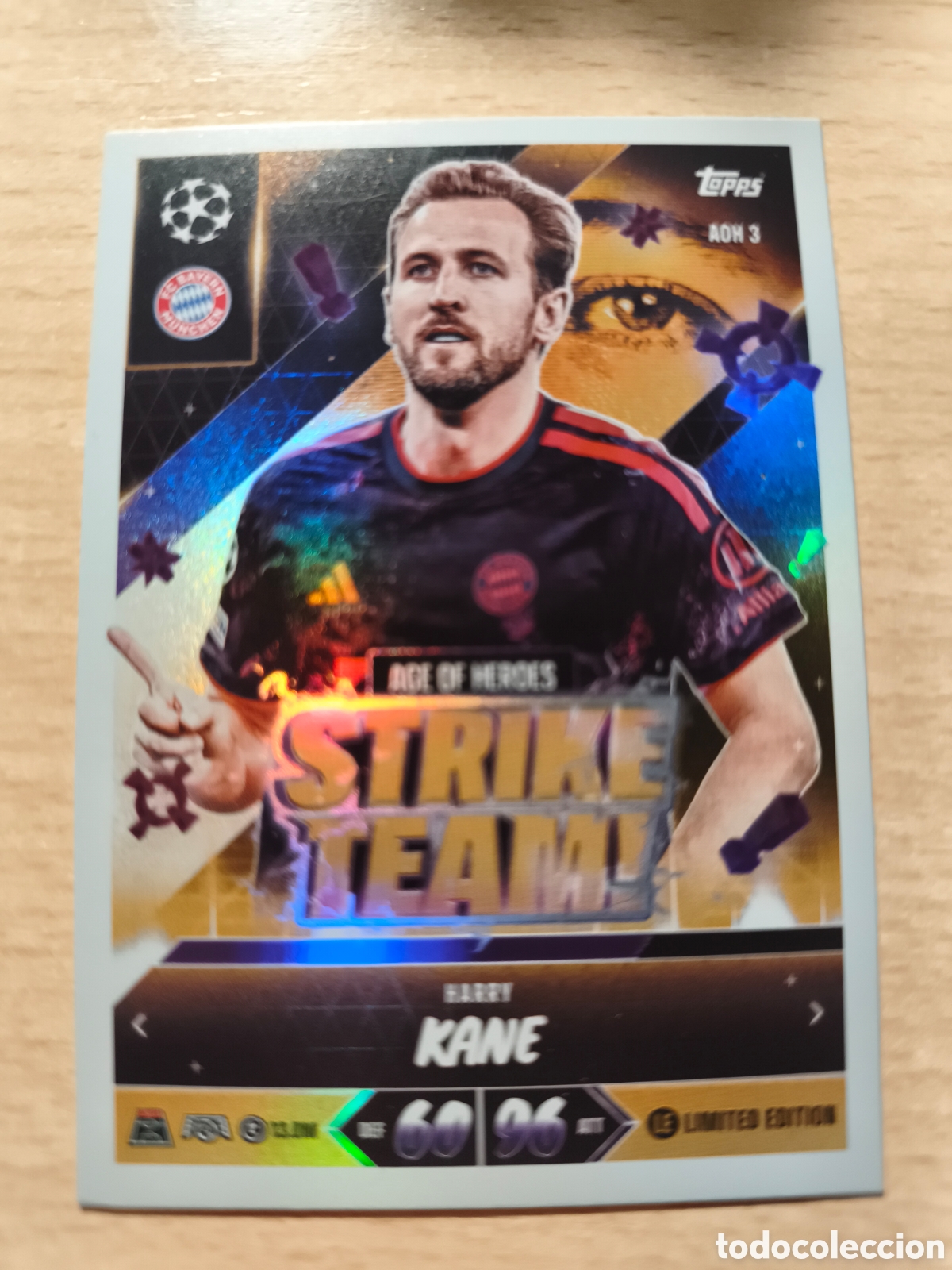 Cromos de f&uacute;tbol: AOH 3 HARRY KANE BAYERN MUNICH STRIKE TEAM MATCH ATTAX 2026 2027 TOPPS 26 27