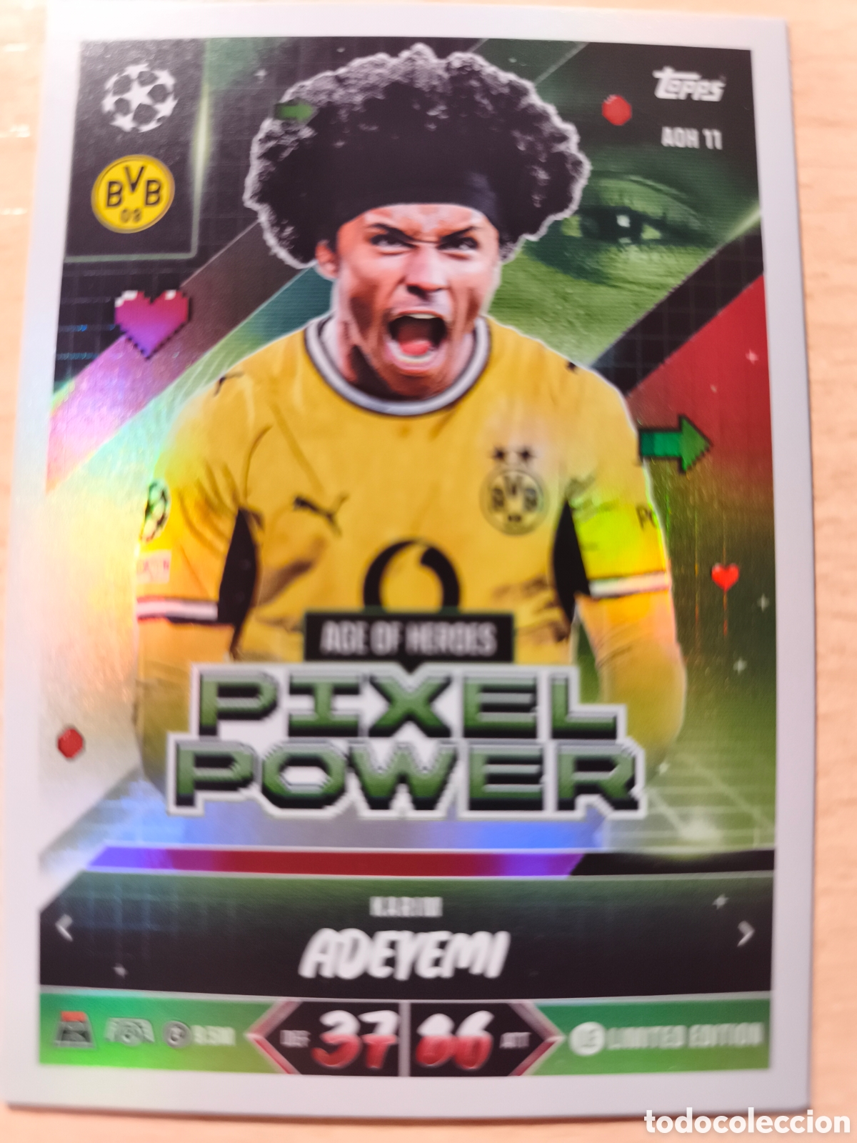 Cromos de f&uacute;tbol: AOH 11 KARIM ADEYEMI BORUSSIA DORTMUND BVB PIXEL POWER MATCH ATTAX 2026 2027 TOPPS 26 27