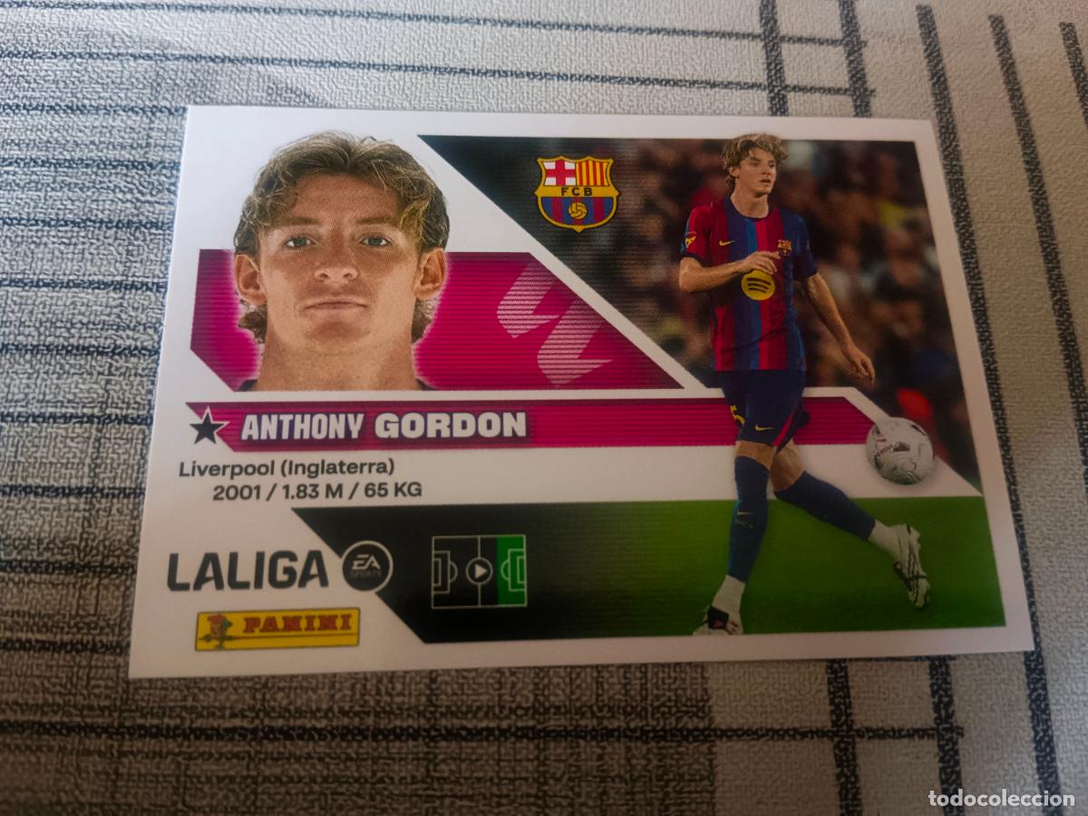 Cromos de f&uacute;tbol: TEMPORADA 2026 2027 26 27 3&ordf; TERCERA EDICION FICHAJE N&ordm; 24 ANTHONY GORDON BARCELONA