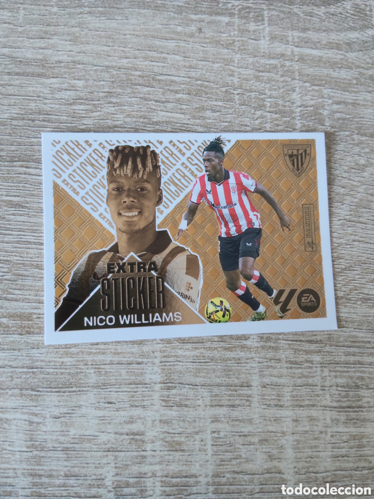 Cromos de f&uacute;tbol: Nico Williams Athletic de Bilbao extra sticker bronce liga 2026 2027 26 27 ediciones este