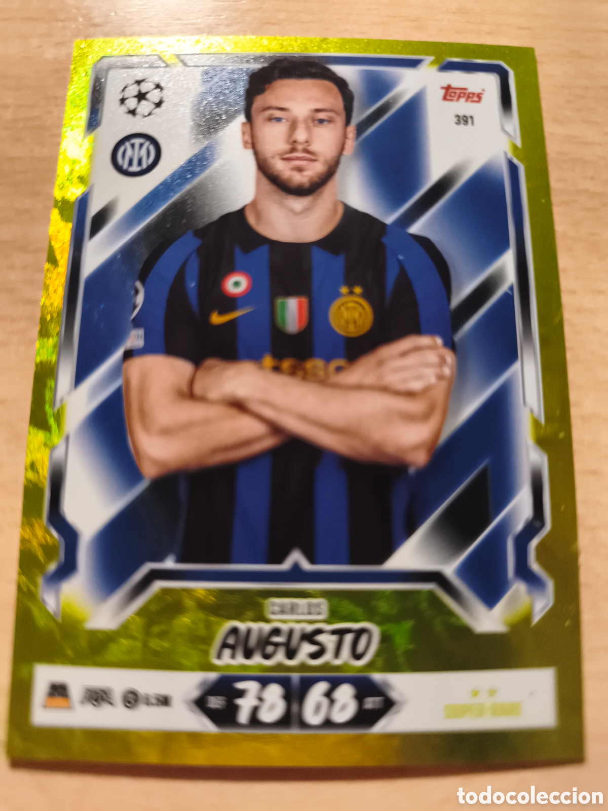 Cromos de f&uacute;tbol: 391 PARALEL CARLOS AGUSTO SUPER RARE INTER MILAN MATCH ATTAX 2026 2027 TOPPS 26 27 PARALELA
