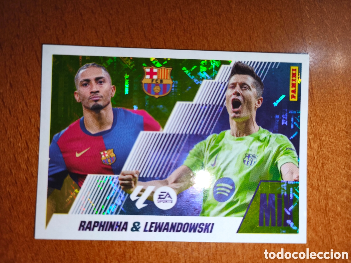 Cromos de f&uacute;tbol: Raphinha/Lewandowski n&deg;21 MIX liga este 25/26 Barcelona