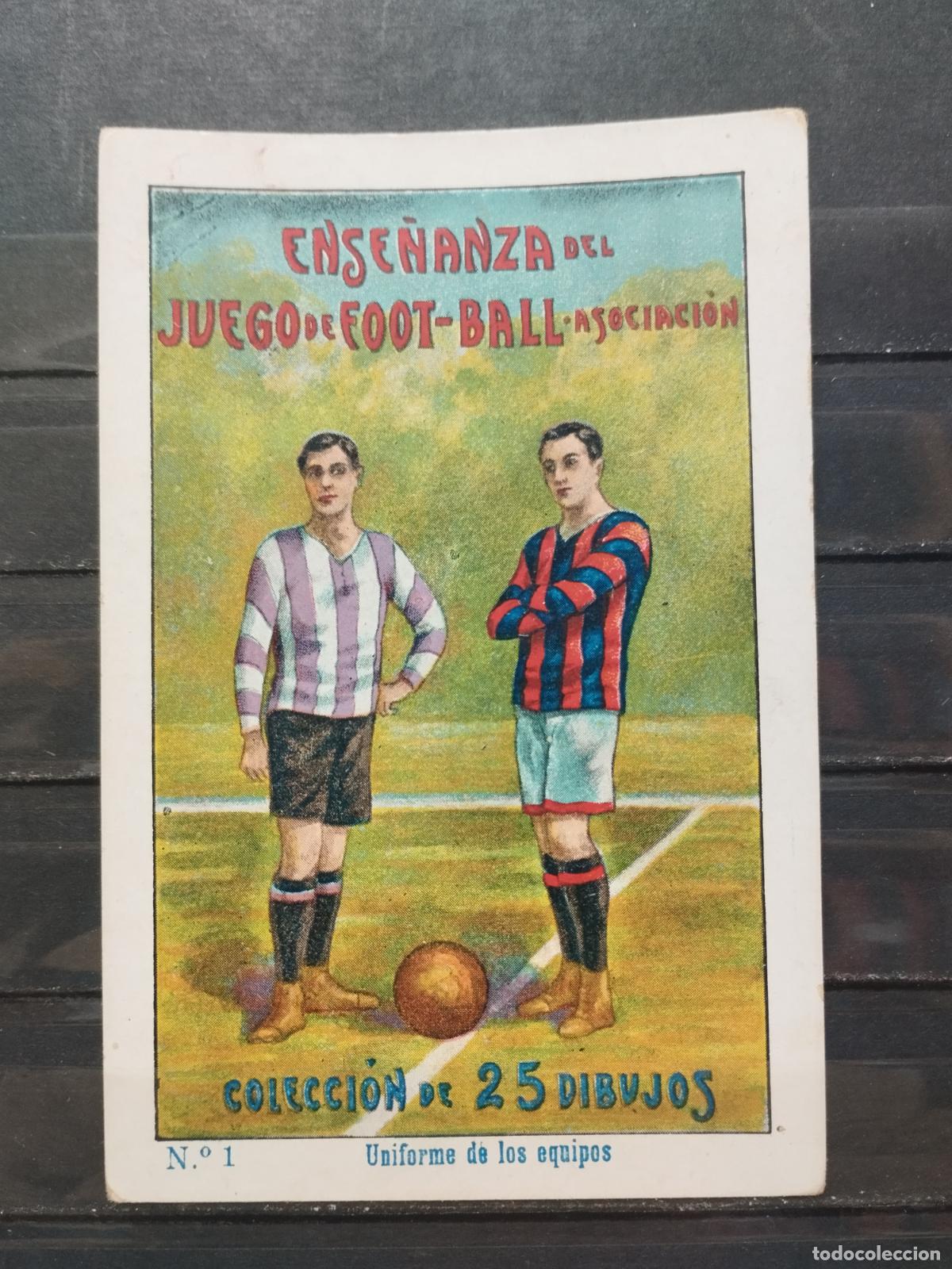 Figurine di Calcio: CROMO CHOCOLATE J. BOIX. ENSE&Ntilde;ANZA DEL JUEGO DEL FOOTBAL (ASOCIACION) N&ordm; 1. UNIFORME DE EQUIPOS