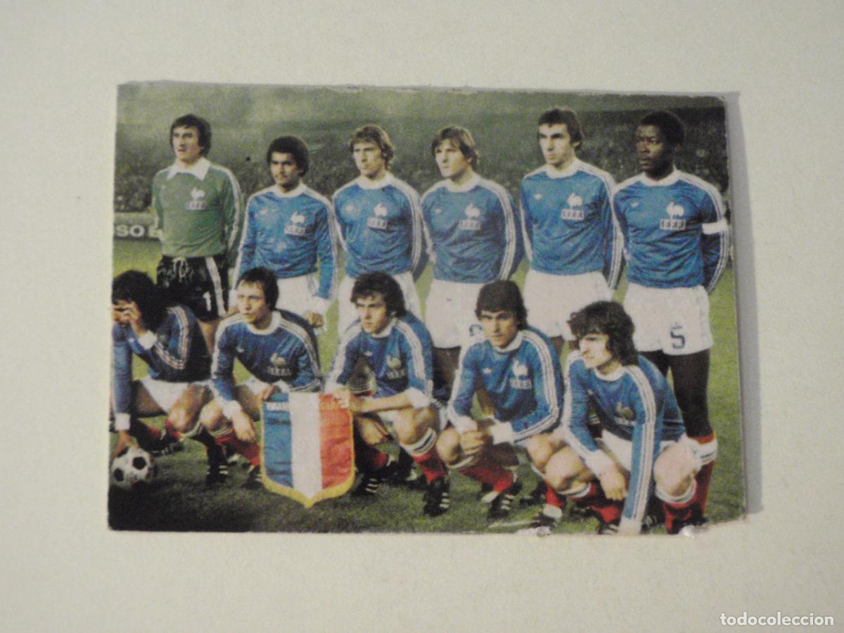 Cromos de f&uacute;tbol: Cromo n&ordm; 79 Alineaci&oacute;n FRANCIA. Mundial Argentina 1978 Ruiz Romero. Adhesivo, nunca pegado 78